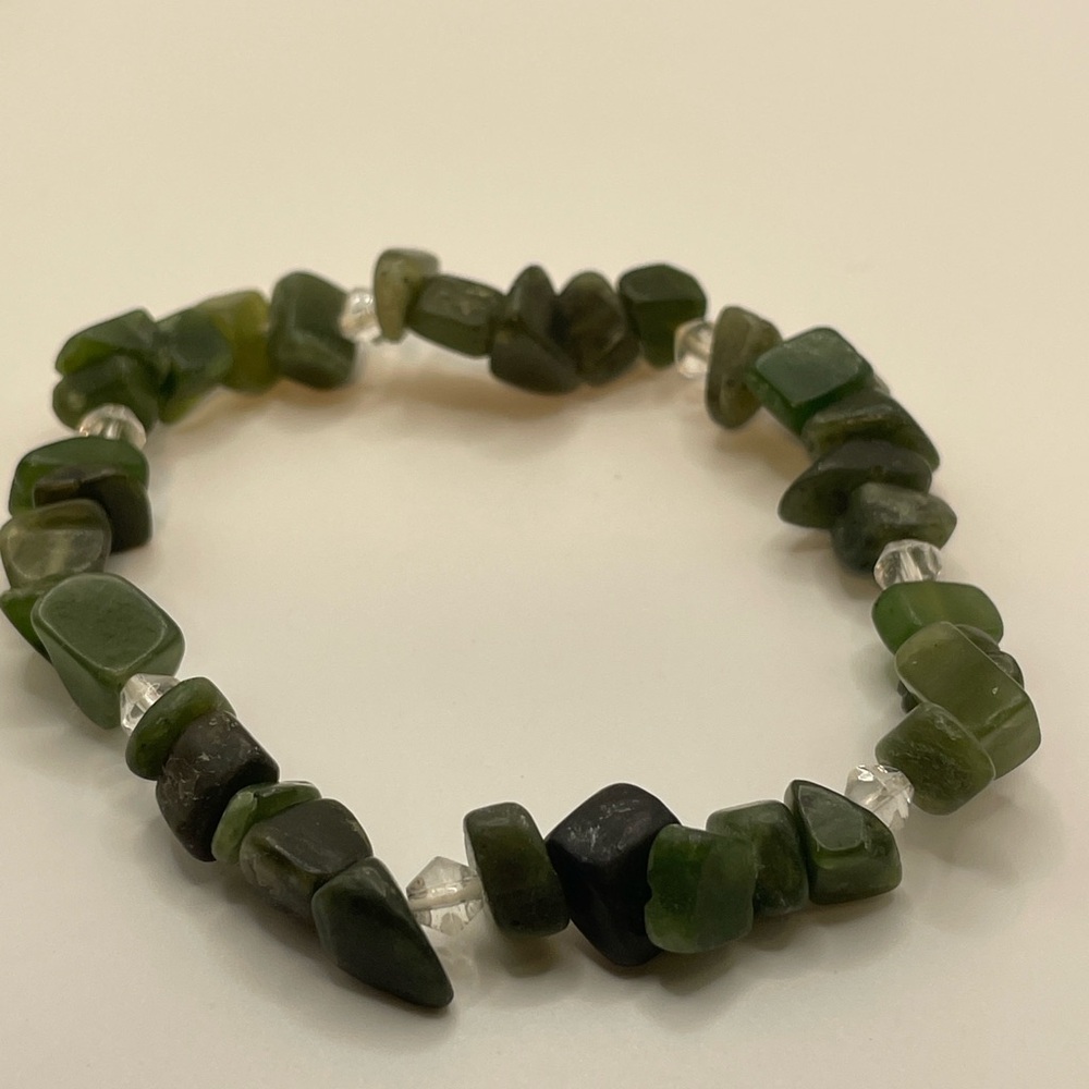 5pc NEW Green Beaded Stretch Bracelets Boho Stack Set Jade Olive Peridot Vibes đ - Picture 7 of 16